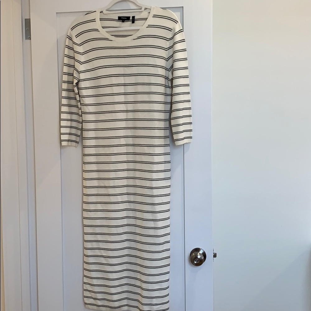 Long Theory Black and White Stripe Dress